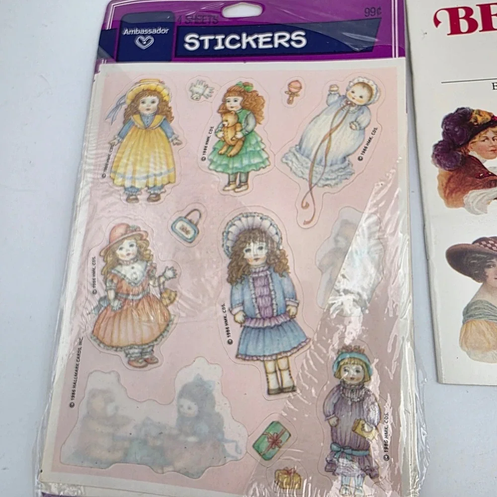 Vintage Hallmark Ambassador Sticker Lot Jan Hagara Postcards Victorian Ephemera